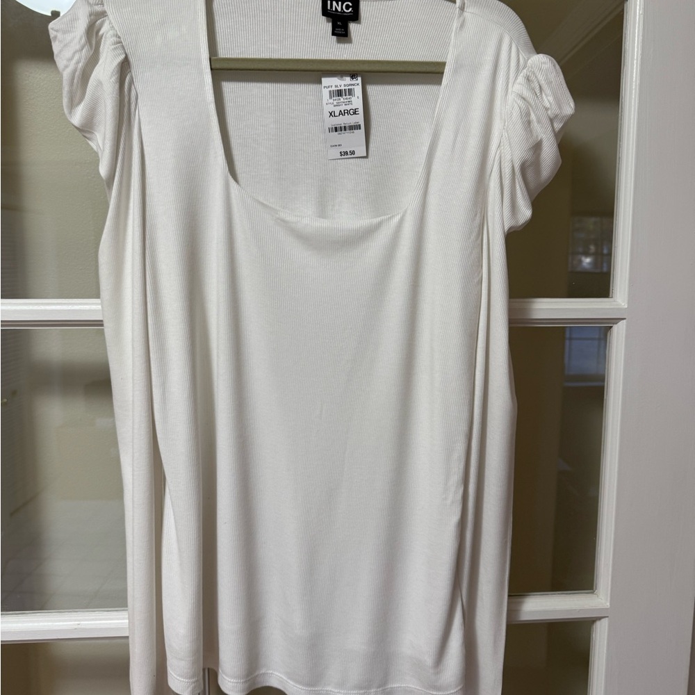 INC International Concepts Women's Cream Blouse